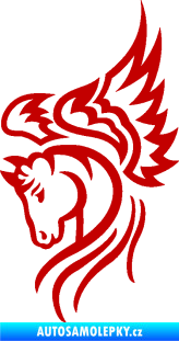 Samolepka Pegas 003 levá okřídlený kůň hlava tmavě červená