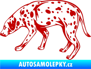 Samolepka Pes 001 levá Dalmatin tmavě červená