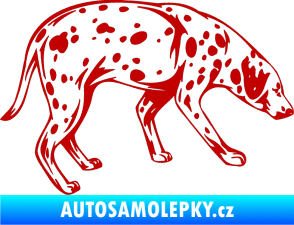Samolepka Pes 001 pravá Dalmatin tmavě červená