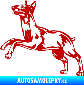 Samolepka Pes 015 levá Bulteriér tmavě červená