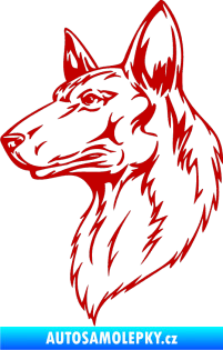 Samolepka Pes 019 levá tmavě červená