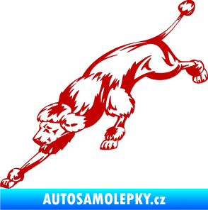 Samolepka Pes 022 levá Pudl tmavě červená