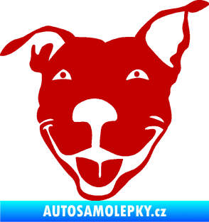 Samolepka Pes 072 levá Pitbull tmavě červená