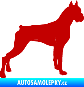 Samolepka Pes 087 pravá Boxer tmavě červená
