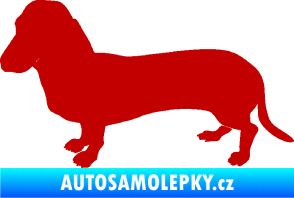 Samolepka Pes 094 levá Baset tmavě červená