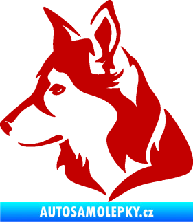 Samolepka Pes 165 levá tmavě červená