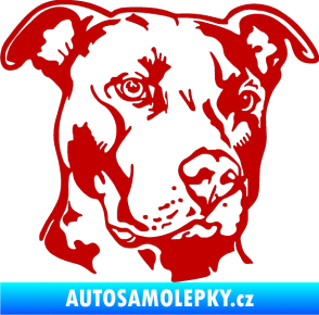 Samolepka Pes 198 pitbull pravá tmavě červená