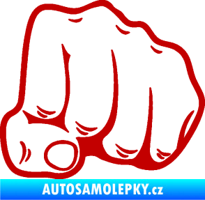 Samolepka Pěst 003 pravá tmavě červená