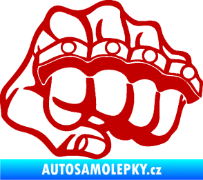 Samolepka Pěst boxer pravá tmavě červená