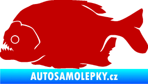 Samolepka Piraňa 001 levá dravá ryba tmavě červená
