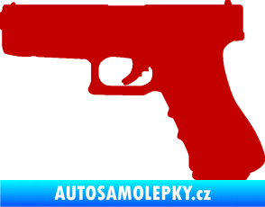 Samolepka Pistole 001 levá tmavě červená
