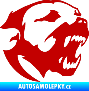 Samolepka Pitbull hlava 001 pravá tmavě červená