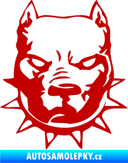Samolepka Pitbull hlava 002 pravá tmavě červená