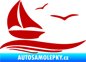 Samolepka Plachetnice 002 levá tmavě červená