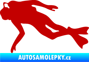 Samolepka Potápěč 002 levá tmavě červená