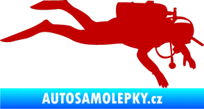 Samolepka Potápěč 003 pravá tmavě červená