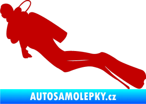 Samolepka Potápěč 005 levá tmavě červená