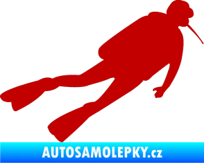 Samolepka Potápěč 006 pravá tmavě červená