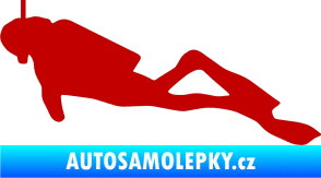 Samolepka Potápěč 009 levá tmavě červená