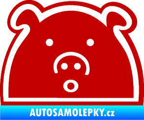 Samolepka Prasátko JDM styl tmavě červená