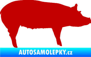 Samolepka Prase 002 pravá tmavě červená