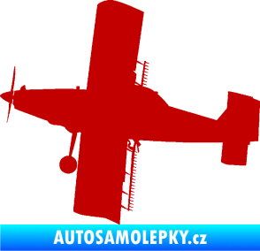 Samolepka Práškovací letoun Čmelák levá tmavě červená