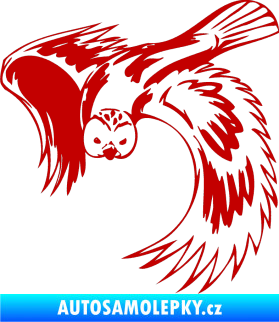 Samolepka Predators 085 levá sova tmavě červená