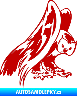 Samolepka Predators 097 pravá sova tmavě červená
