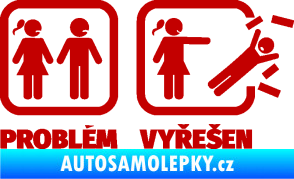 Samolepka Problém? Vyřešen 002 tmavě červená