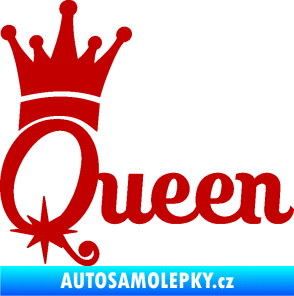 Samolepka Queen 002 s korunkou tmavě červená