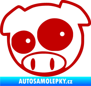 Samolepka Rally pig 001 levá tmavě červená