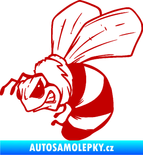 Samolepka Rozzuřená vosa 002 levá tmavě červená
