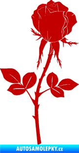 Samolepka Růže 003 pravá tmavě červená