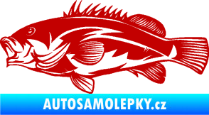 Samolepka Ryba 005 levá tmavě červená