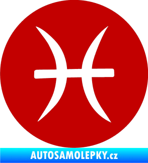 Samolepka Ryby 001 - horoskop tmavě červená