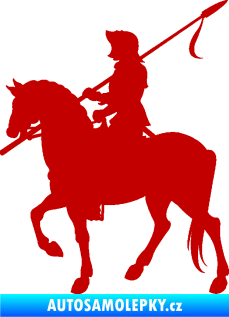 Samolepka Rytíř na koni levá tmavě červená