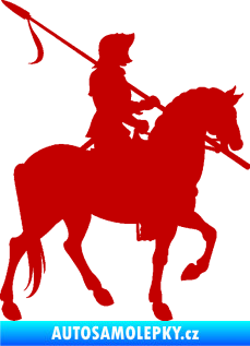 Samolepka Rytíř na koni pravá tmavě červená
