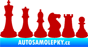 Samolepka Šachy 001 levá tmavě červená