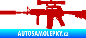 Samolepka Samopal 006 levá tmavě červená