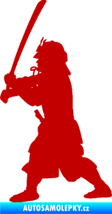 Samolepka Samuraj 001 levá tmavě červená