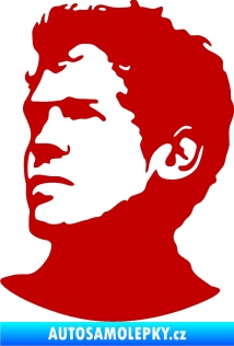 Samolepka Sebastian Vettel silueta levá tmavě červená