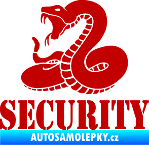 Samolepka Security hlídáno - levá had tmavě červená