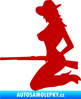 Samolepka Sexy country girl levá tmavě červená