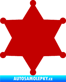 Samolepka Sheriff 002 hvězda tmavě červená
