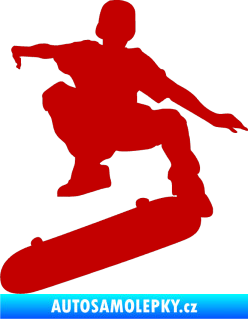 Samolepka Skateboard 004 levá tmavě červená