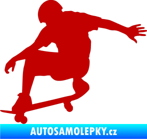 Samolepka Skateboard 012 levá tmavě červená