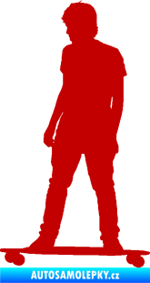 Samolepka Skateboard 015 levá tmavě červená