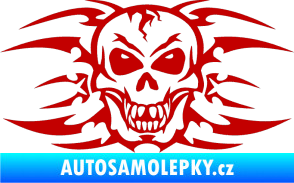 Samolepka Skeleton - lebka tmavě červená