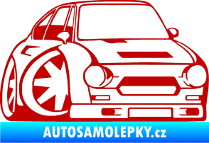 Samolepka Škoda 110r karikatura pravá tmavě červená