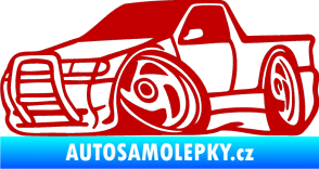 Samolepka Škoda Felicia korba karikatura levá tmavě červená